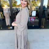 Taupe & Black Midi Dress-500 Midi-POLOGRAM-July & June Women's Fashion Boutique Located in San Antonio, Texas