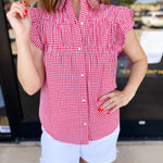 Sweet As Can Be Blouse - Red-200 Fashion Blouses-OLIVACEOUS-July & June Women's Fashion Boutique Located in San Antonio, Texas