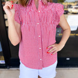 Sweet As Can Be Blouse - Red-200 Fashion Blouses-OLIVACEOUS-July & June Women's Fashion Boutique Located in San Antonio, Texas