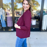 The Blair Blazer - Wine-600 Outerwear-SKIES ARE BLUE-July & June Women's Fashion Boutique Located in San Antonio, Texas