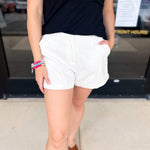 Upscale Shorts - Ivory-410 Shorts/Skirts-ENTRO-July & June Women's Fashion Boutique Located in San Antonio, Texas