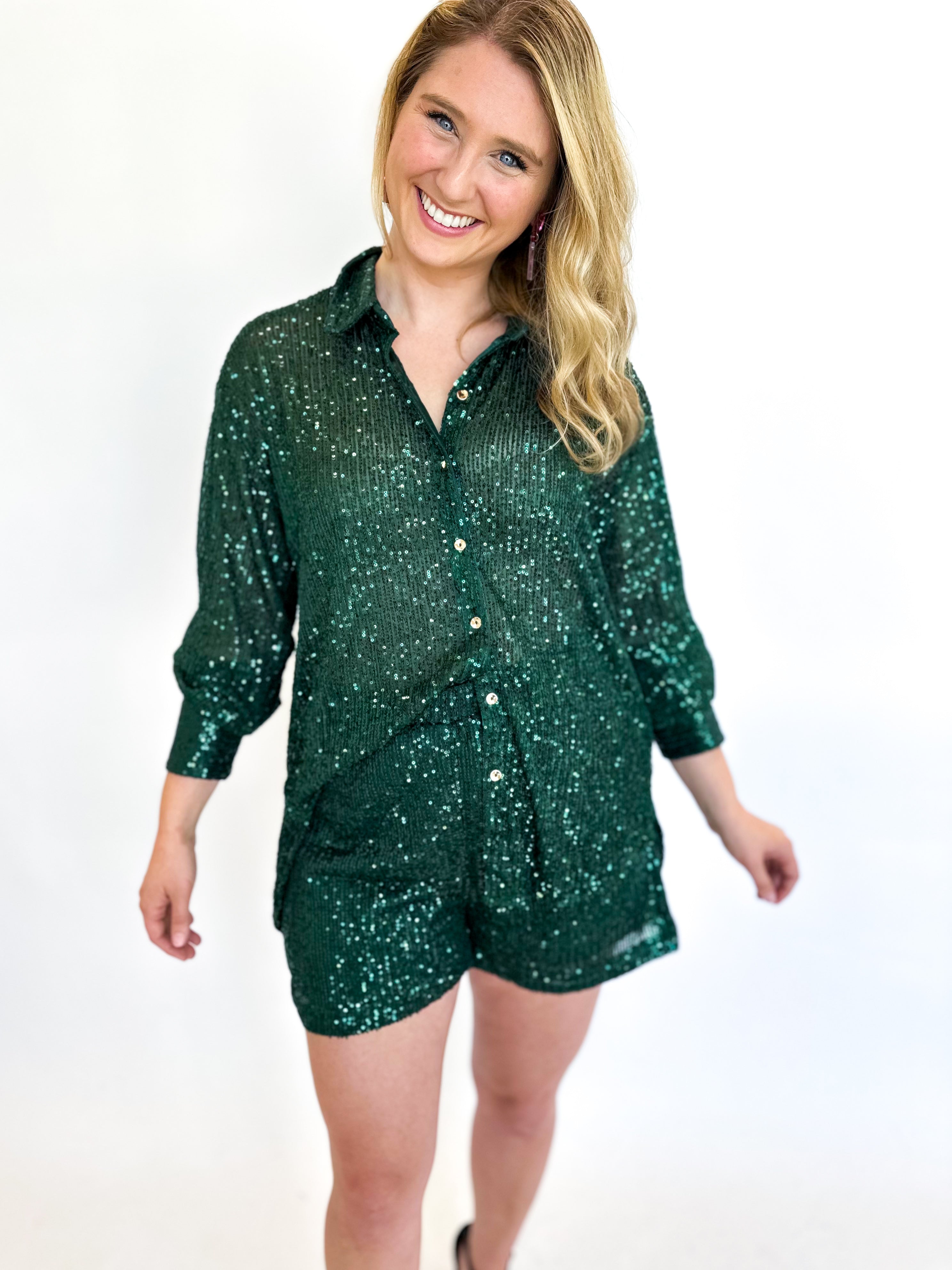 Life Of the Party Sequin Set- Green-510 Mini-ENTRO-July & June Women's Fashion Boutique Located in San Antonio, Texas