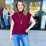 The Abigail Sweater Top - Burgundy-230 Sweaters/Cardis-ENTRO-July & June Women's Fashion Boutique Located in San Antonio, Texas
