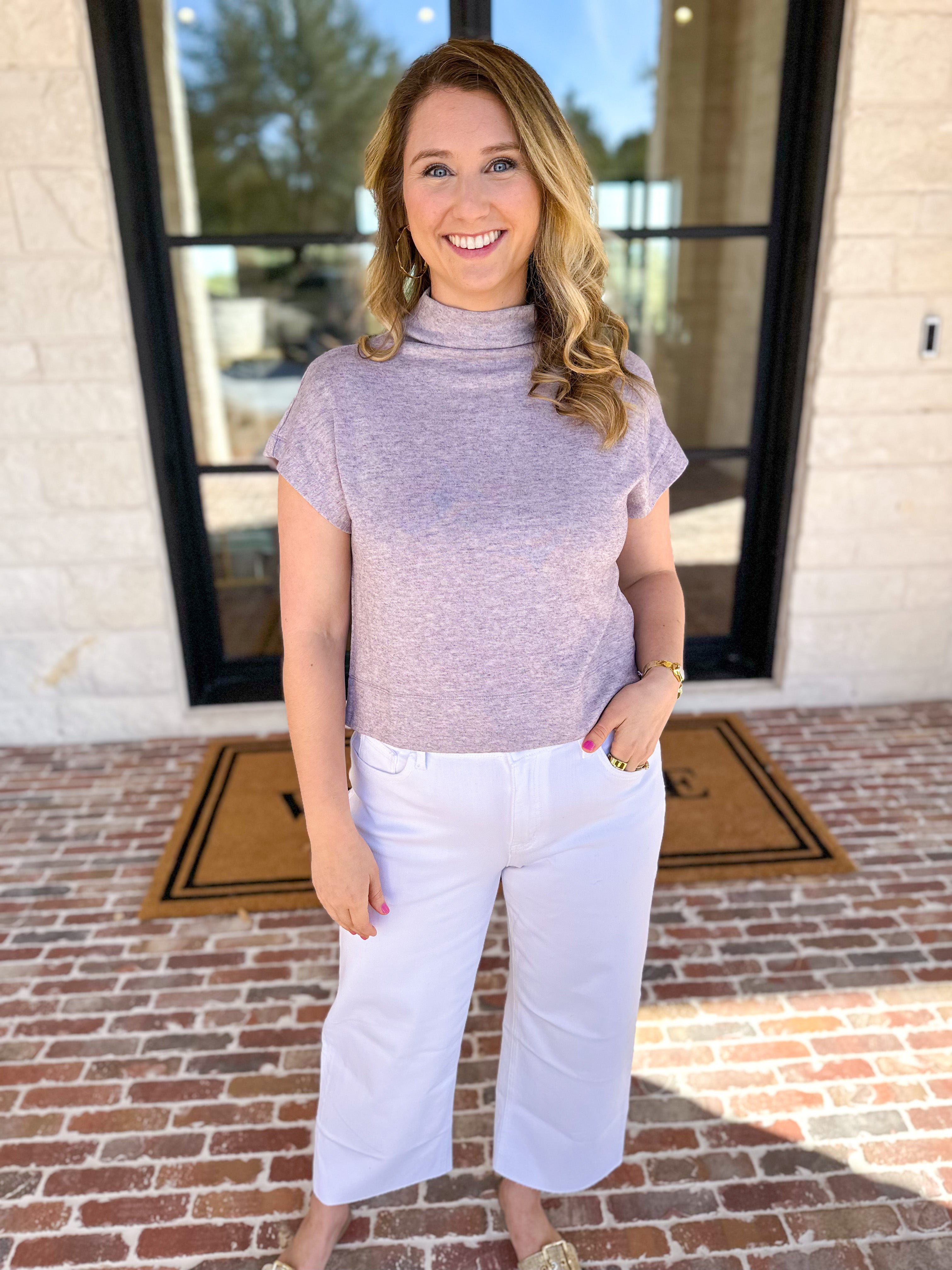 Soft Bloom Everyday Knit Top - Lavender-230 Sweaters/Cardis-ENTRO-July & June Women's Fashion Boutique Located in San Antonio, Texas