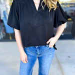 Back To Work Blouse - Black-200 Fashion Blouses-JODIFL-July & June Women's Fashion Boutique Located in San Antonio, Texas