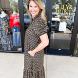 Floral Preppy Midi Dress-500 Midi-ENTRO-July & June Women's Fashion Boutique Located in San Antonio, Texas
