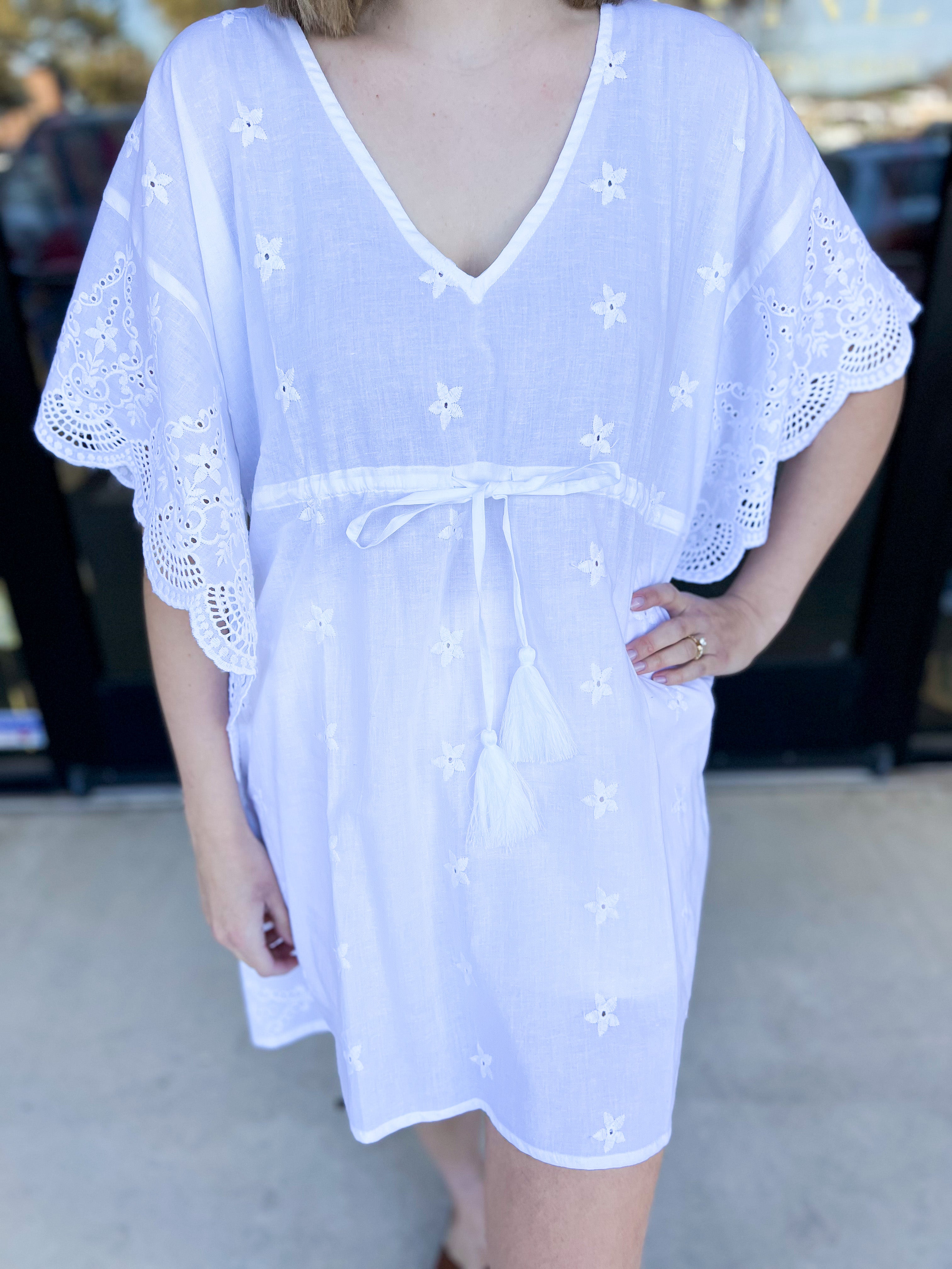 Bellissima White Cover Up-SHIRALEAH-July & June Women's Fashion Boutique Located in San Antonio, Texas