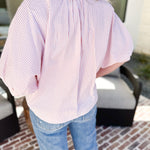 Stripe Dolman Blouse - Pink-200 Fashion Blouses-ALLIE ROSE-July & June Women's Fashion Boutique Located in San Antonio, Texas