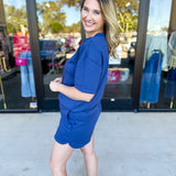 Pink Friday Doorbuster - Scuba Short Set - Blue - ONLINE-PINK FRIDAY DOORBUSTERS-ZENANA-July & June Women's Fashion Boutique Located in San Antonio, Texas