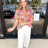 Pastel Paradise Blouse-200 Fashion Blouses-FATE-July & June Women's Fashion Boutique Located in San Antonio, Texas