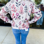 Whimsical Floral Knit Sweater-230 Sweaters/Cardis-ENTRO-July & June Women's Fashion Boutique Located in San Antonio, Texas