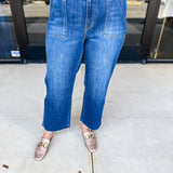 Vervet - High Rise Utility Medium Wash Jeans-400 Pants-VEVERT BY FLYING MONKEY-July & June Women's Fashion Boutique Located in San Antonio, Texas