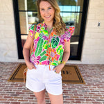 Take Me To The Tropics Blouse-200 Fashion Blouses-FATE-July & June Women's Fashion Boutique Located in San Antonio, Texas