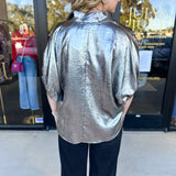 Celebration Blouse - Chrome-200 Fashion Blouses-ENTRO-July & June Women's Fashion Boutique Located in San Antonio, Texas