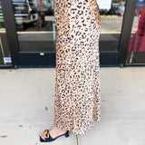 Cheetah Satin Midi Skirt-410 Shorts/Skirts-SKIES ARE BLUE-July & June Women's Fashion Boutique Located in San Antonio, Texas