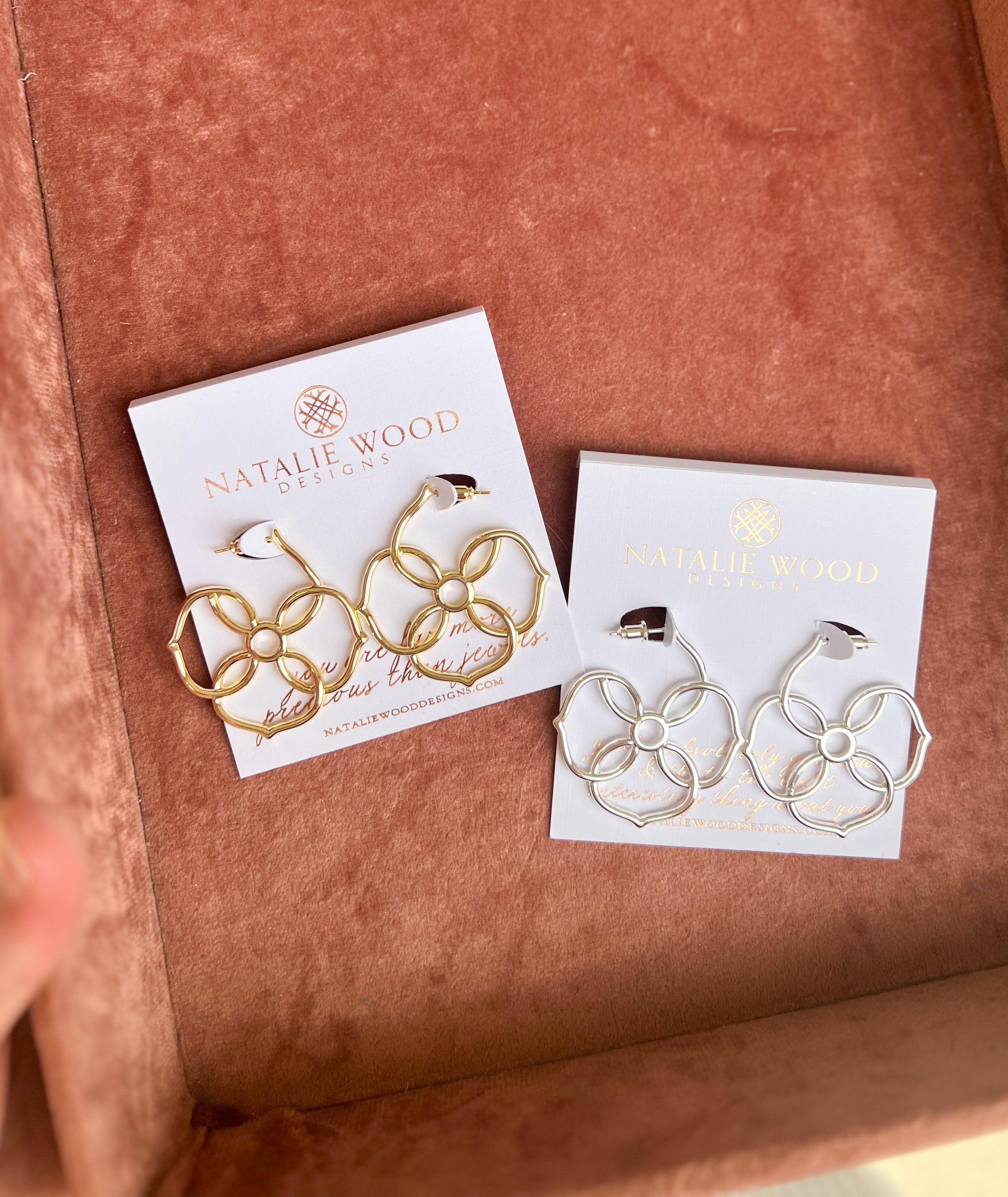 Natalie Wood - Botanic Hoop Earring - Silver-110 Jewelry & Hair-Natalie Wood-July & June Women's Fashion Boutique Located in San Antonio, Texas