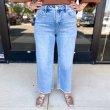 Vervet - Tummy Control High Waisted Light Wash Jeans-400 Pants-VEVERT BY FLYING MONKEY-July & June Women's Fashion Boutique Located in San Antonio, Texas