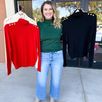 Classic Turtleneck Sweater Top - Red-230 Sweaters/Cardis-SKIES ARE BLUE-July & June Women's Fashion Boutique Located in San Antonio, Texas