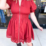 The Adeline Mini Dress - Brick-510 Mini-ENTRO-July & June Women's Fashion Boutique Located in San Antonio, Texas