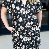 THML - Black Floral Mini Dress-500 Midi-THML-July & June Women's Fashion Boutique Located in San Antonio, Texas