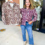 The Wrenlee Blouse - Wine-200 Fashion Blouses-POLOGRAM-July & June Women's Fashion Boutique Located in San Antonio, Texas