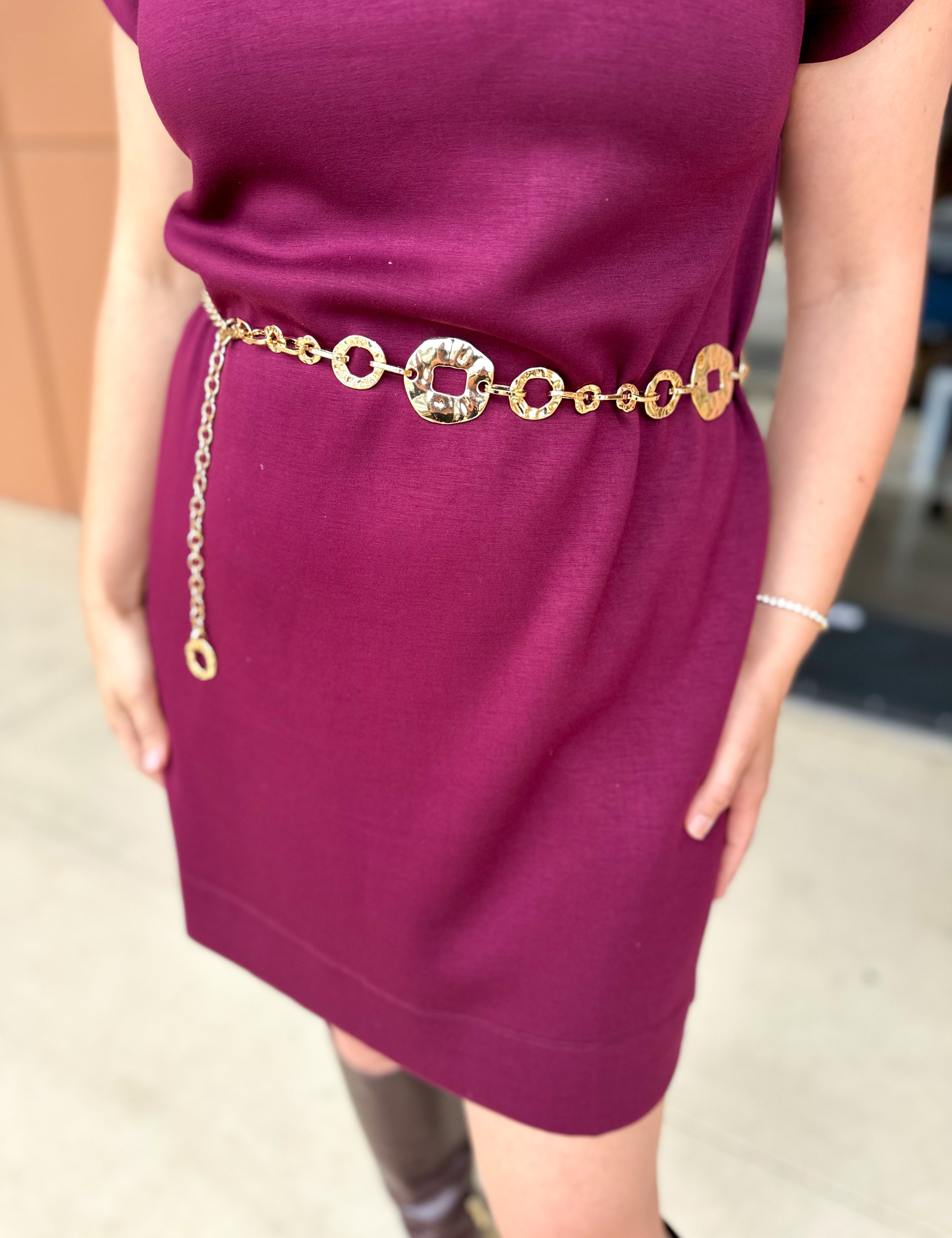 Circle Chain Link Belt - Gold - One Size-130 ACCESSORIES-Most Wanted USA-July & June Women's Fashion Boutique Located in San Antonio, Texas