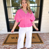 Elevated Chic Top - Pink-200 Fashion Blouses-ENTRO-July & June Women's Fashion Boutique Located in San Antonio, Texas