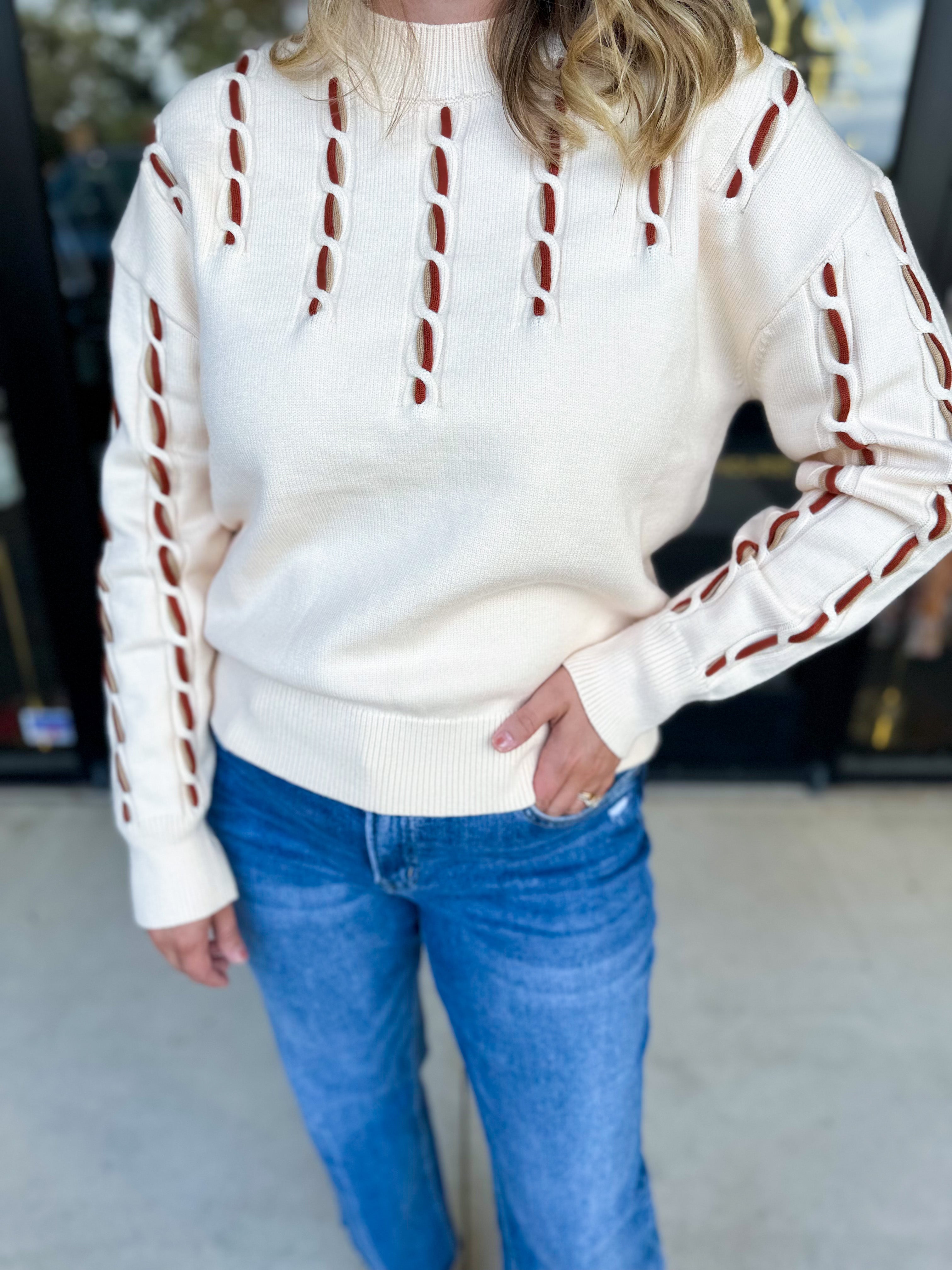 THML - Threaded Oat Sweater-230 Sweaters/Cardis-THML-July & June Women's Fashion Boutique Located in San Antonio, Texas