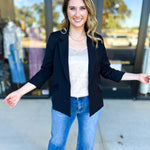The Blair Blazer - Black-600 Outerwear-SKIES ARE BLUE-July & June Women's Fashion Boutique Located in San Antonio, Texas