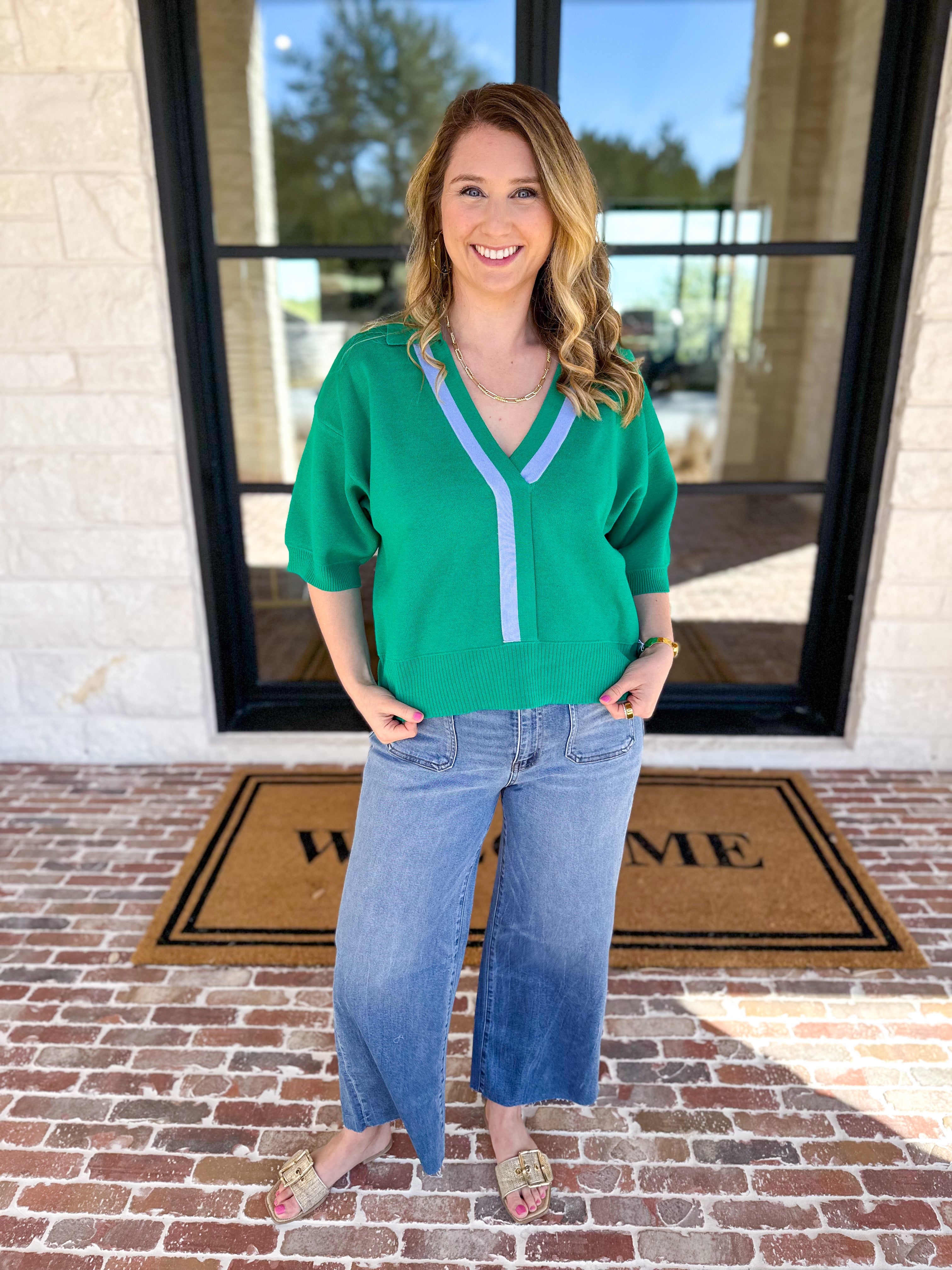 The Go-To Girl Sweater Top - Green-230 Sweaters/Cardis-ENTRO-July & June Women's Fashion Boutique Located in San Antonio, Texas