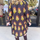 THML - Black Floral Mini Dress-510 Mini-THML-July & June Women's Fashion Boutique Located in San Antonio, Texas