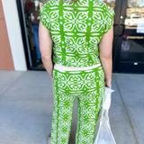 THML -Lime Floral Knit Set-300 Athleisure/Lounge-THML-July & June Women's Fashion Boutique Located in San Antonio, Texas