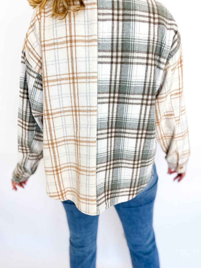 Neutral Love Plaid Flannel-200 Fashion Blouses-GILLI CLOTHING-July & June Women's Fashion Boutique Located in San Antonio, Texas