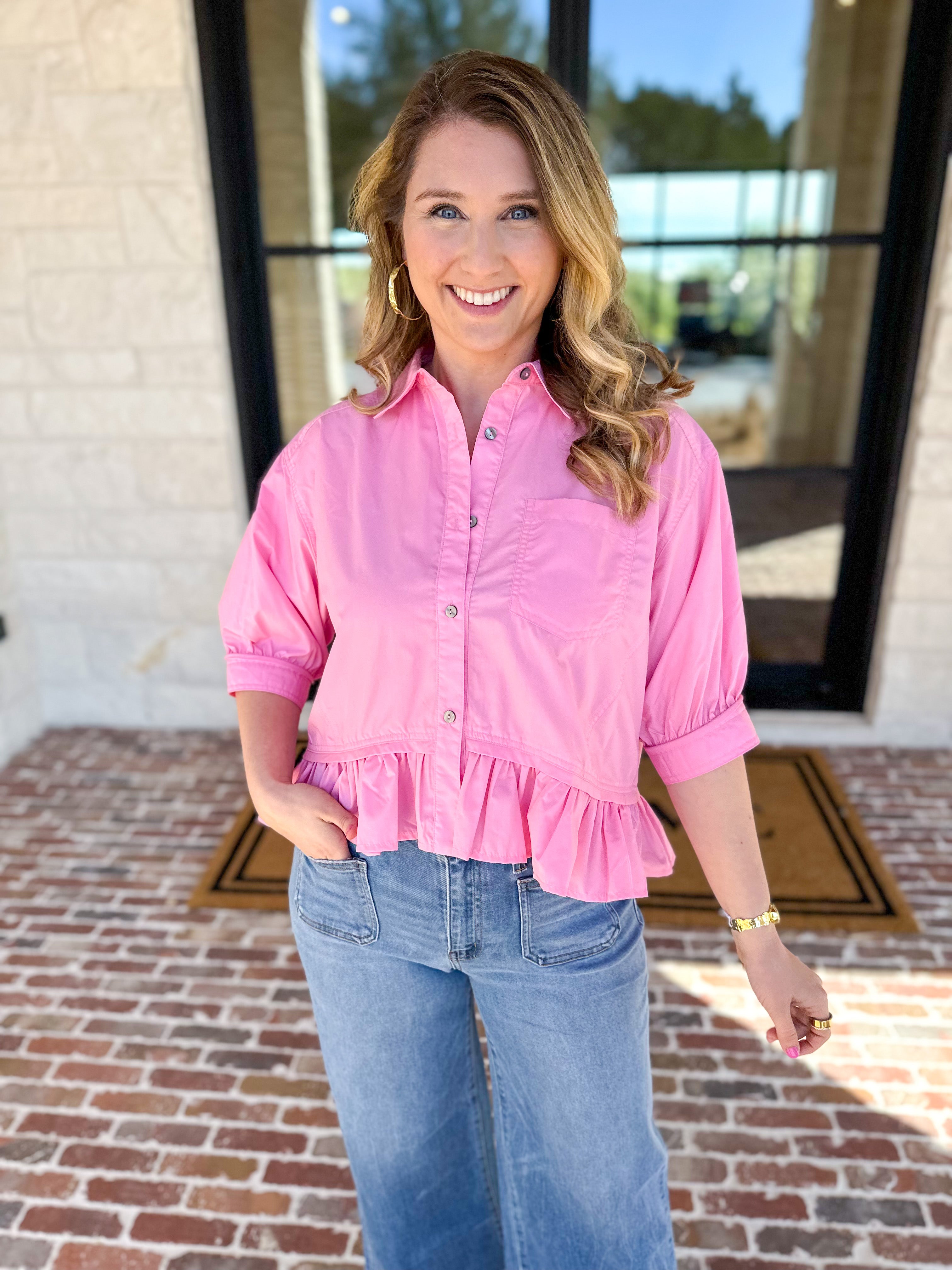 The Move with Grace Top - Pink-200 Fashion Blouses-ENTRO-July & June Women's Fashion Boutique Located in San Antonio, Texas