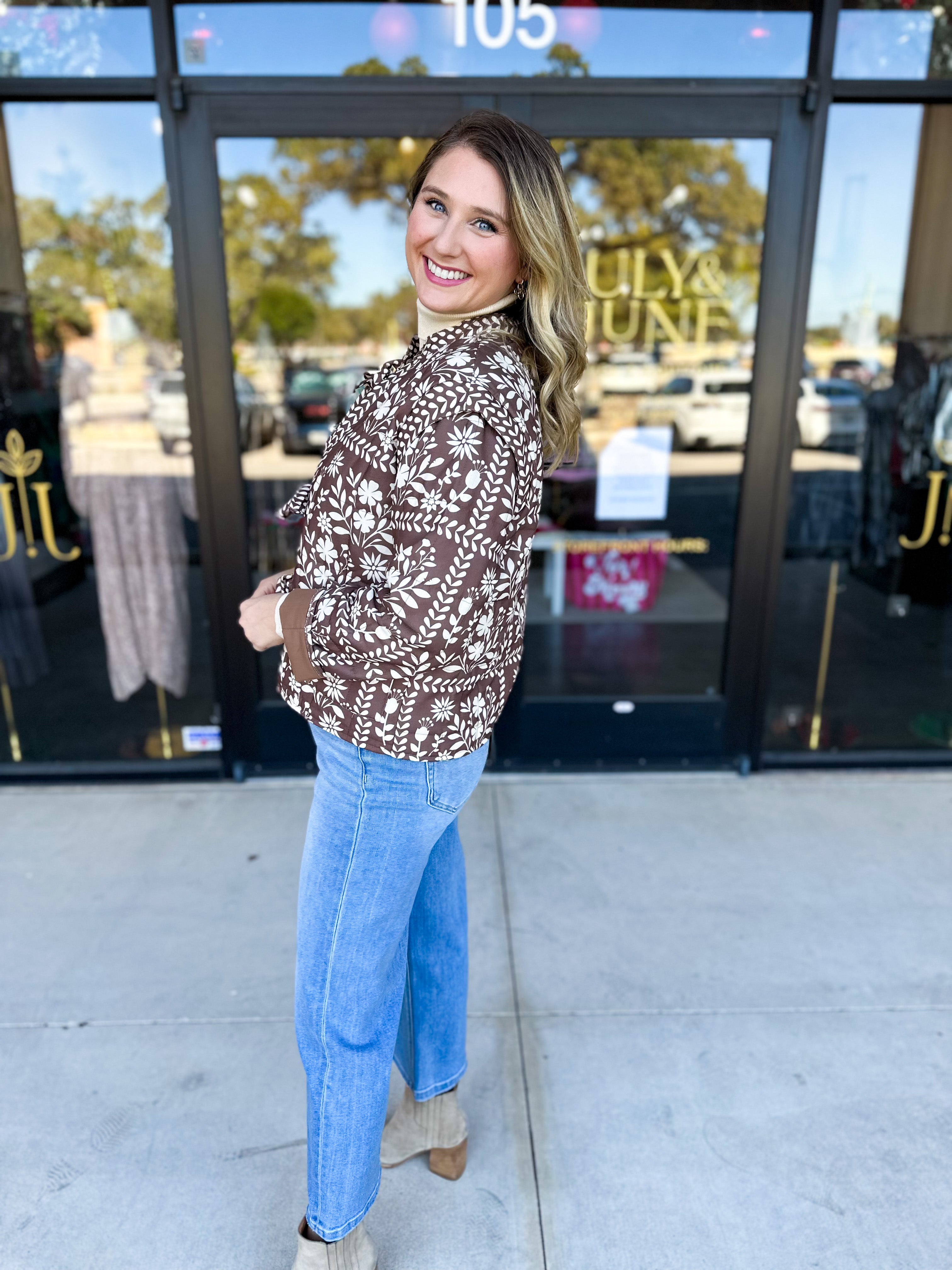 The Wrenlee Puff Jacket - Chocolate Brown-600 Outerwear-POLOGRAM-July & June Women's Fashion Boutique Located in San Antonio, Texas