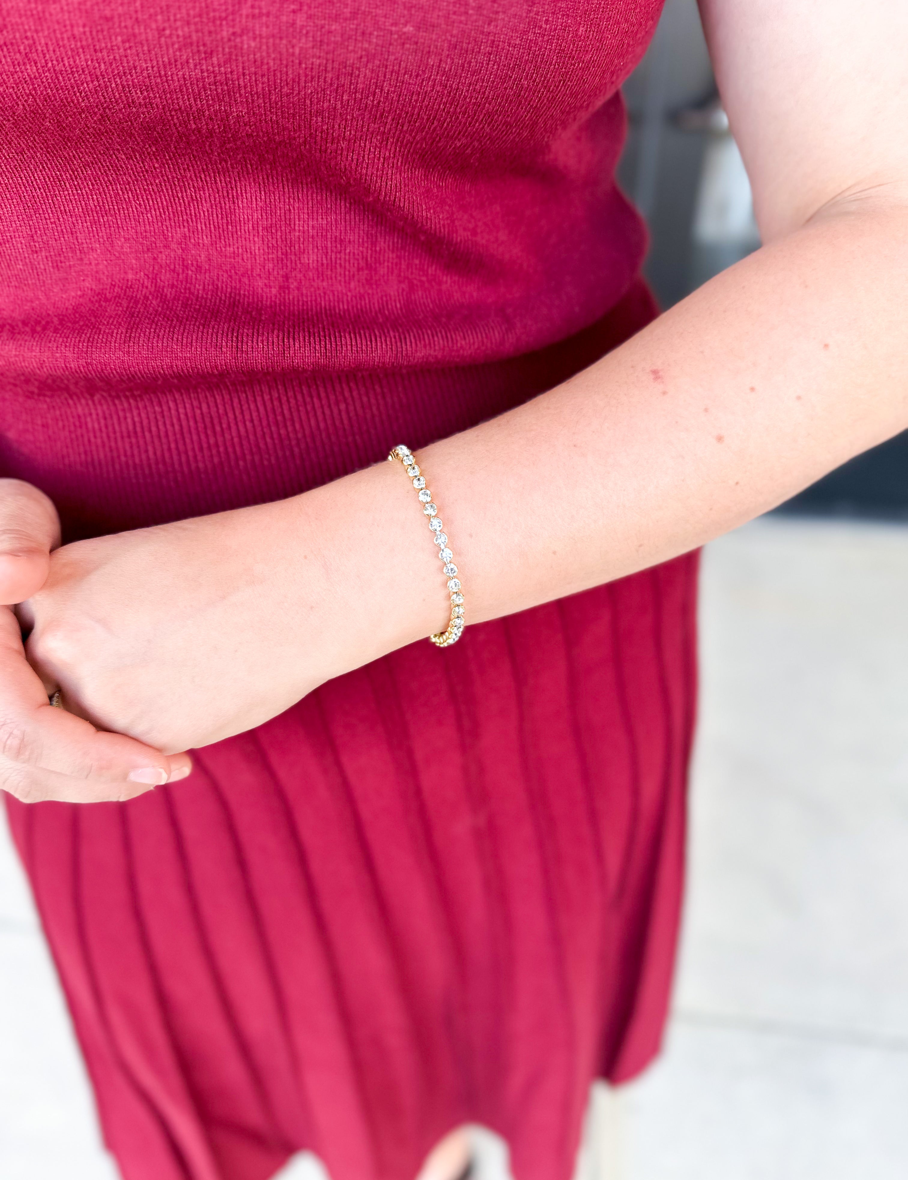 Natalie Wood - Enchanted Tennis Bracelet in Gold-110 Jewelry & Hair-Natalie Wood-July & June Women's Fashion Boutique Located in San Antonio, Texas