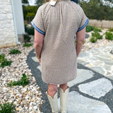 THML - Denim & Mocha Mini Dress-510 Mini-THML-July & June Women's Fashion Boutique Located in San Antonio, Texas