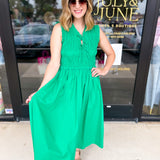 A Day To Remember Midi Dress - Kelly Green-500 Midi-PINCH-July & June Women's Fashion Boutique Located in San Antonio, Texas