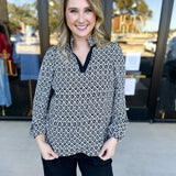 Mary Square- The Kayla High Notes Blouse-200 Fashion Blouses-MARY SQUARE-July & June Women's Fashion Boutique Located in San Antonio, Texas