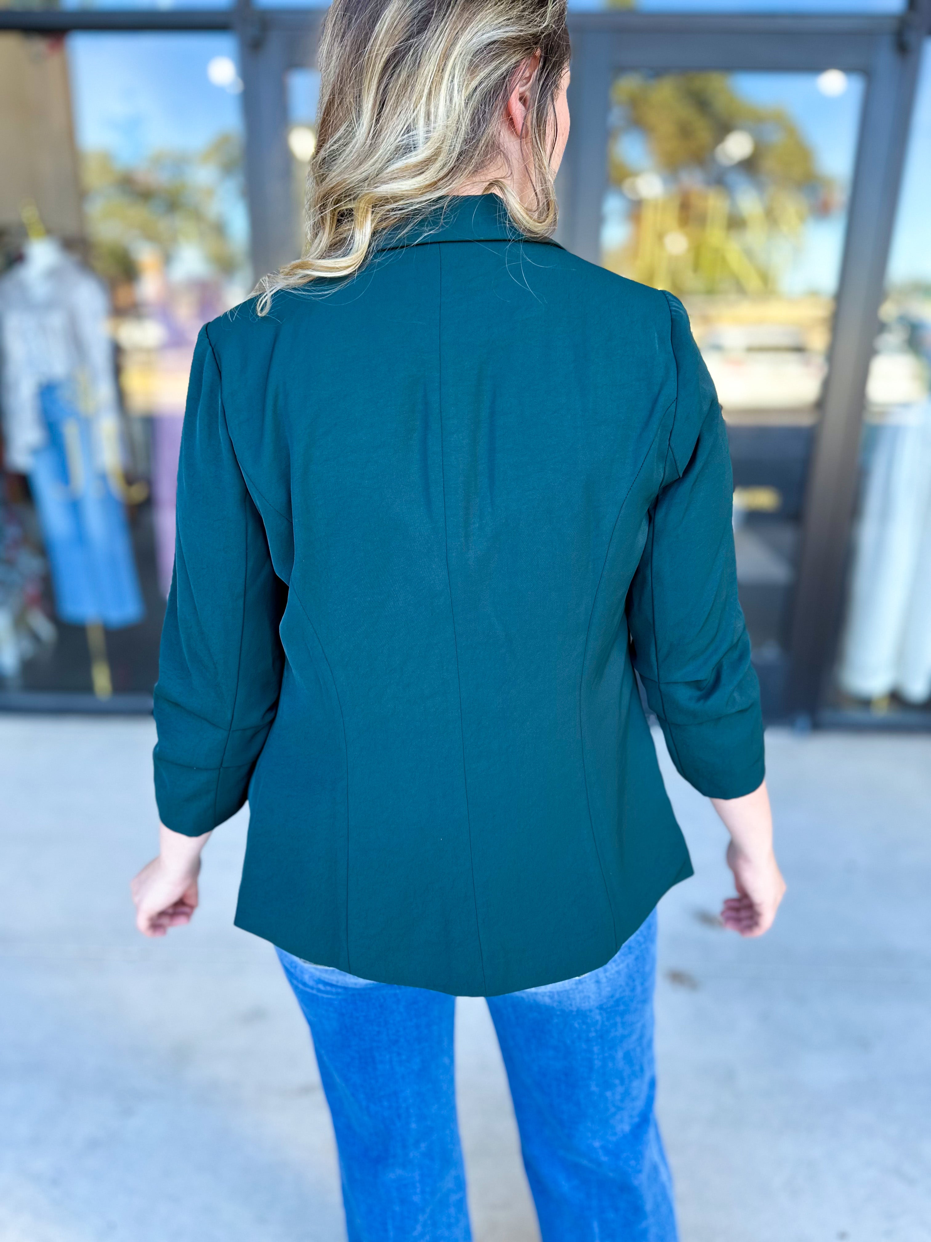 The Blair Blazer - Forrest-600 Outerwear-SKIES ARE BLUE-July & June Women's Fashion Boutique Located in San Antonio, Texas