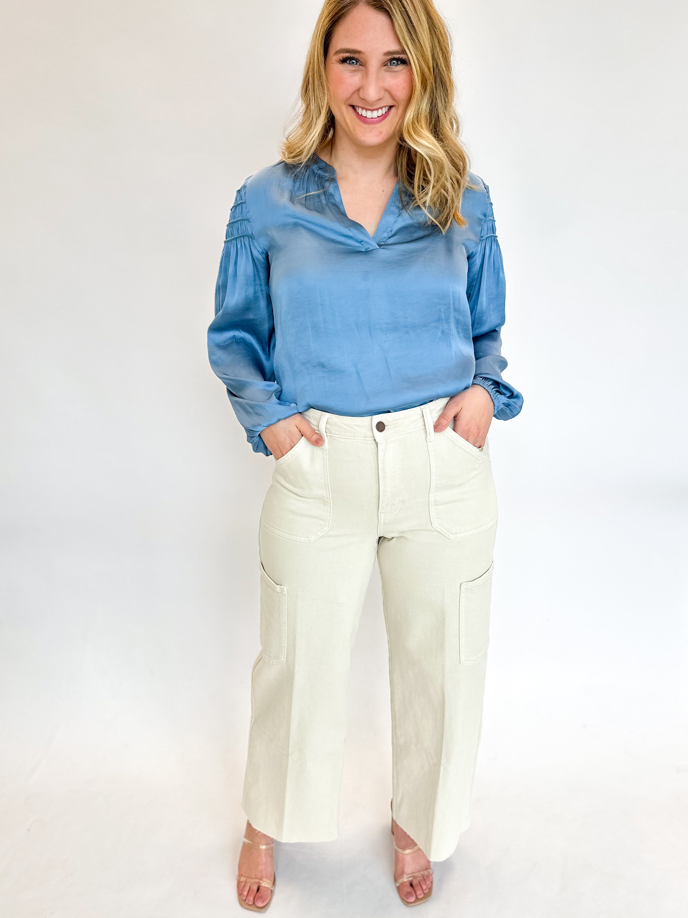 Oat Cargo Jeans-400 Pants-JUST USA-July & June Women's Fashion Boutique Located in San Antonio, Texas