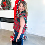 Classy Christmas Blouse-200 Fashion Blouses-ENTRO-July & June Women's Fashion Boutique Located in San Antonio, Texas