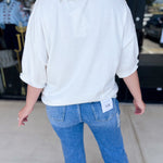 Lightweight Sweater Top - White-230 Sweaters/Cardis-FATE-July & June Women's Fashion Boutique Located in San Antonio, Texas