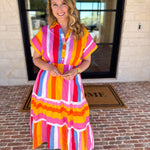 THML - Party Stripe Midi Dress-500 Midi-THML-July & June Women's Fashion Boutique Located in San Antonio, Texas