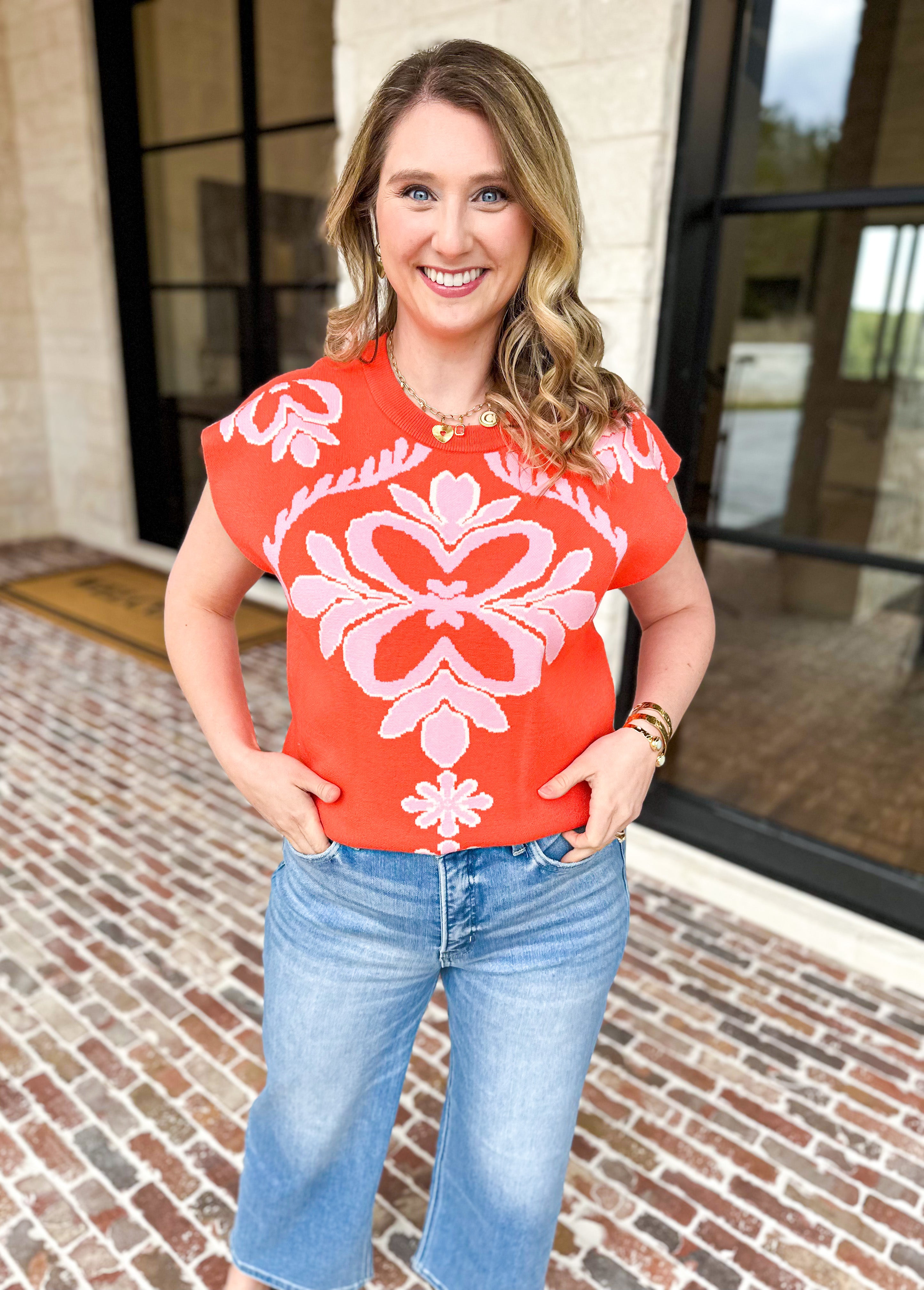 THML - Bold Pink Crush Knit Top-230 Sweaters/Cardis-THML-July & June Women's Fashion Boutique Located in San Antonio, Texas