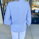 Current Air - Rhinestone Button Down Blouse - Light Blue-200 Fashion Blouses-CURRENT AIR CLOTHING-July & June Women's Fashion Boutique Located in San Antonio, Texas