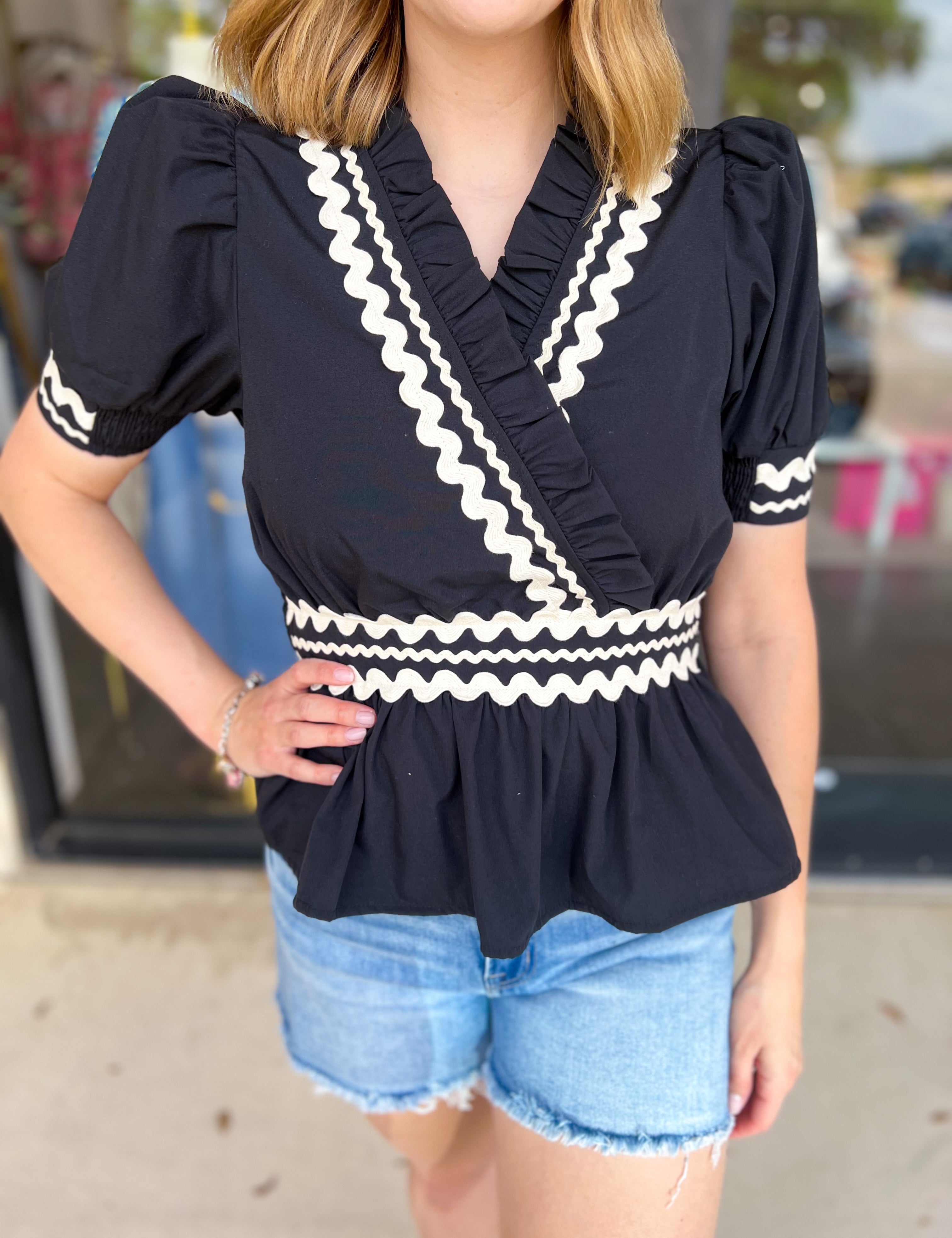 Kendra Blouse-200 Fashion Blouses-ENTRO-July & June Women's Fashion Boutique Located in San Antonio, Texas