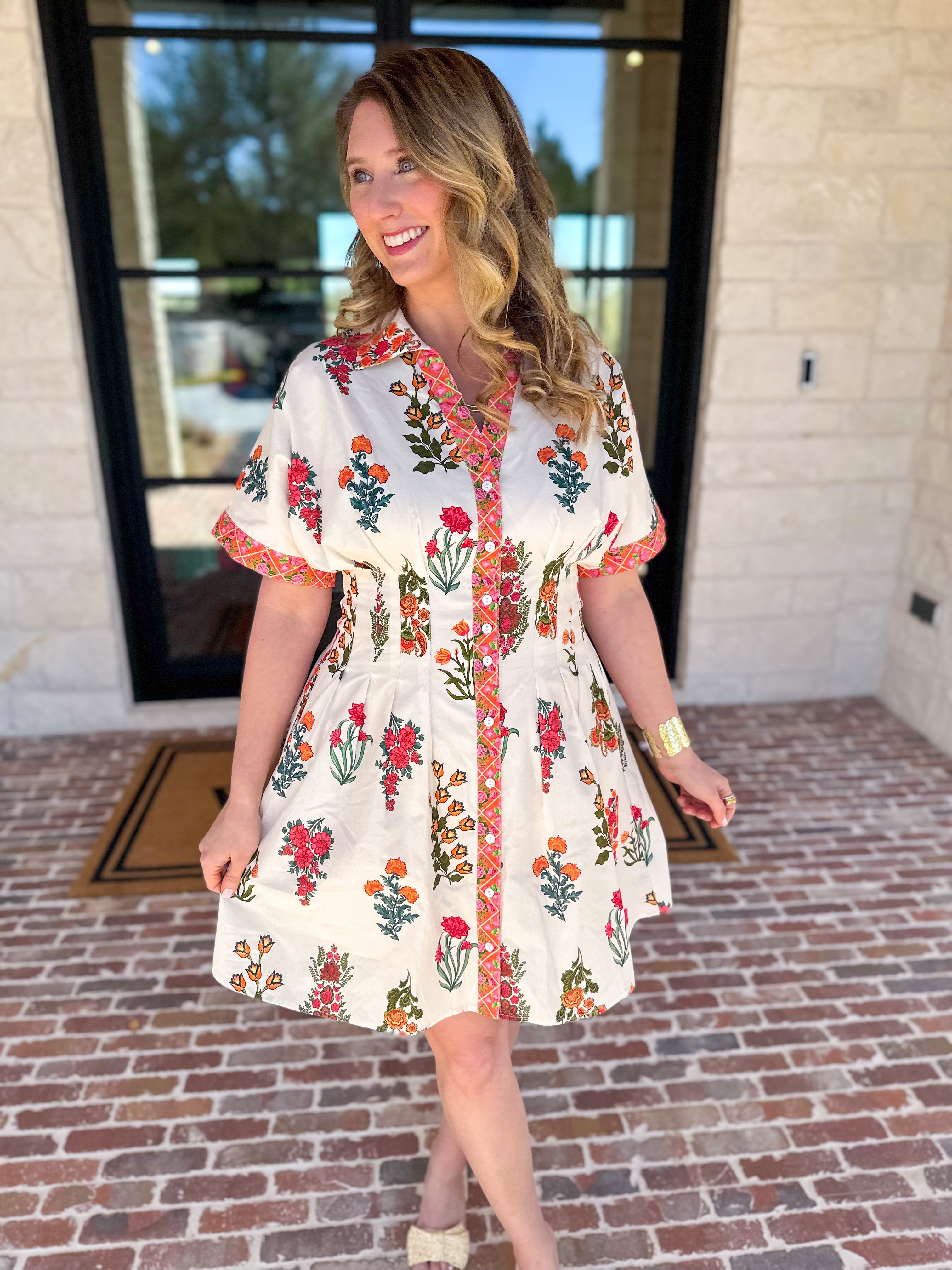 THML - The Elle Floral Mini Dress-510 Mini-THML-July & June Women's Fashion Boutique Located in San Antonio, Texas