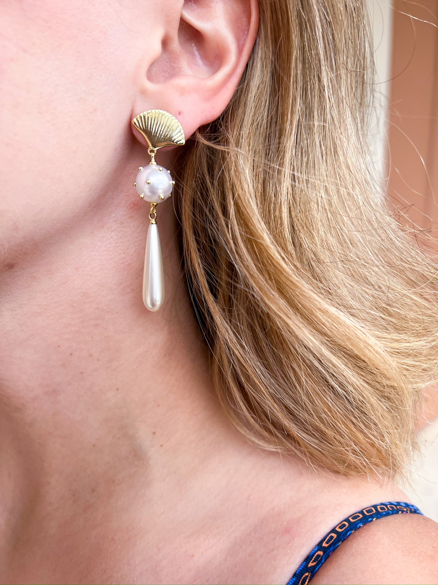 Natalie Wood - Carolina Statement Earrings in Pearl-110 Jewelry & Hair-Natalie Wood-July & June Women's Fashion Boutique Located in San Antonio, Texas