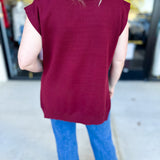 The Abigail Sweater Top - Burgundy-230 Sweaters/Cardis-ENTRO-July & June Women's Fashion Boutique Located in San Antonio, Texas